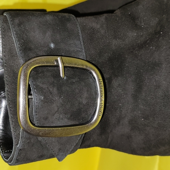 saint laurent booties suede joplin buckle - Picture 2 of 10